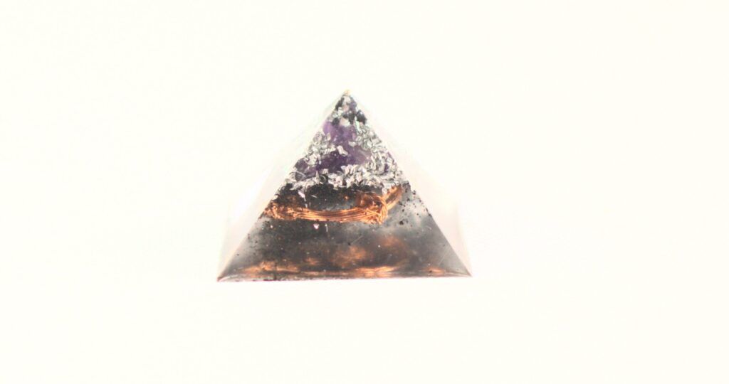 Pyramid - Small - Purple:copper:aluminum orgonite products ozark arkansas